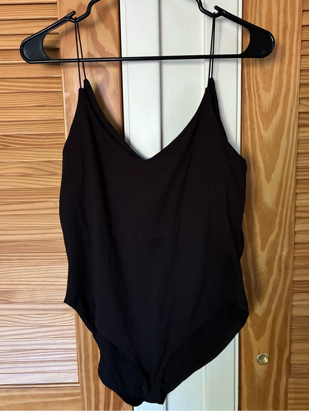 gaze Black Spaghetti Strap Bodysuit size medium